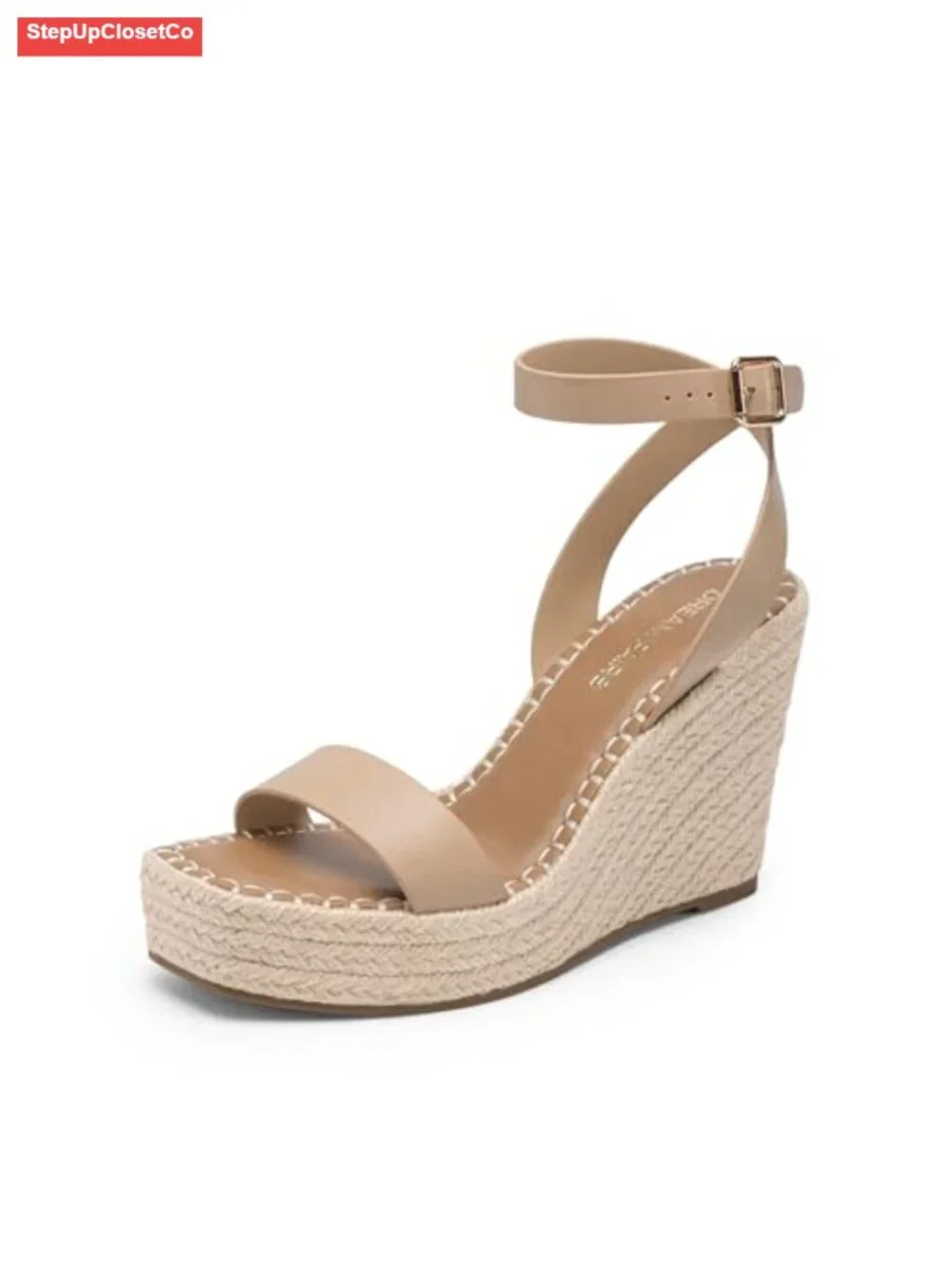 Platform Wedge Sandals with Adjustable Buckle Ankle Strap Espadrille Heels